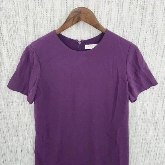 Aritzia Babaton Women's Mini Shift Dress Size 8 Short sleeve Round Neck - Picture 3 of 9